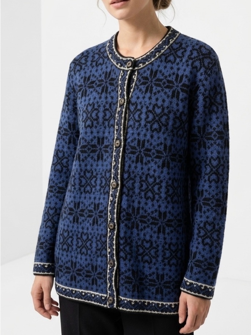 Inca Fashions Peruvian Alpaca Nordic Fair Isle Cardigan Sweater Vintage Boho